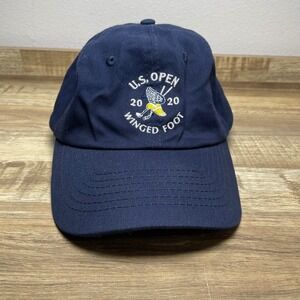 Winged Foot Golf Hat‎ USGA Member Navy Blue Adjustable Cap 2020 US Open EUC